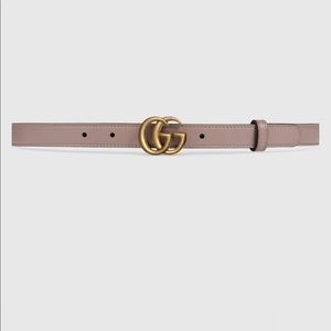 Gucci Leather belt with double G (skinny belt)